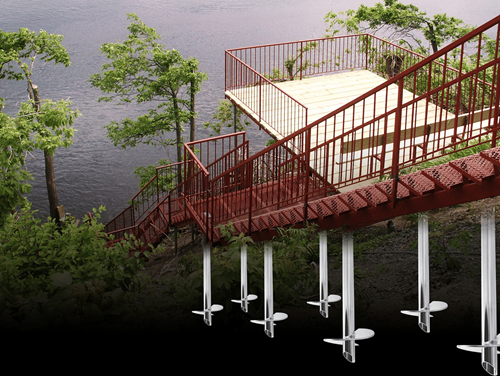 ground screw foundation outdoor elevated deck application